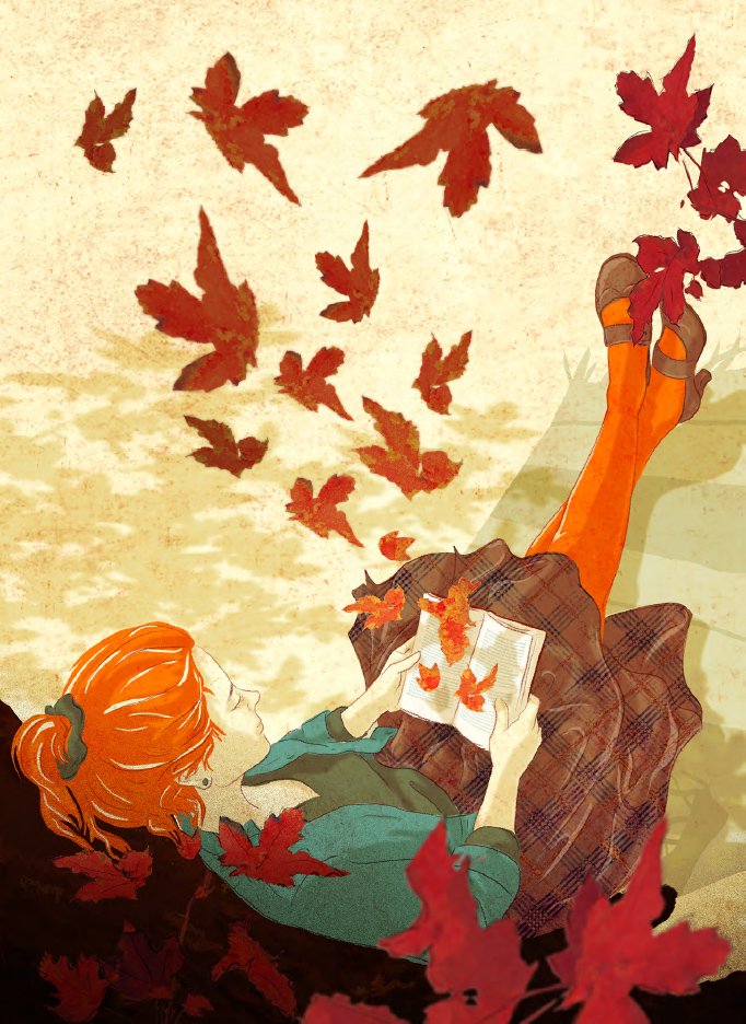 Birgit-Schössow-Falling-leaves-in-Autumn-illustration-for-German-newspaper-Die-Zeit