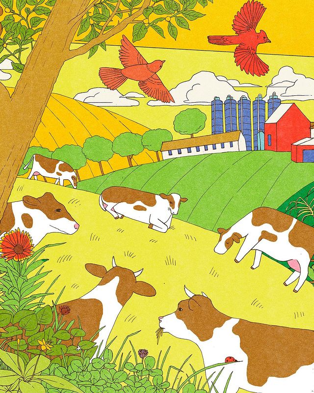 garance-illustration-Emma-Roulette-Chobani-Cows-in-pasture
